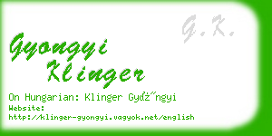 gyongyi klinger business card